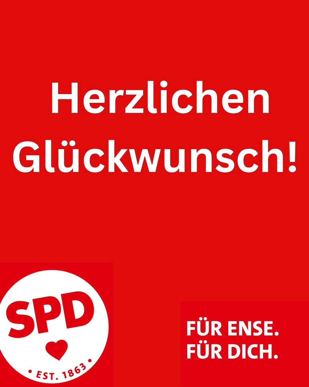 Instagram-Beitrag von SPD Ense: Herzlichen Glückwunsch! 🎉
Wir gratulieren dem Enser Heinrich Frieling herzlich zur Wahl zum...